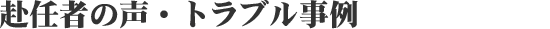 赴任者の声・トラブル事例